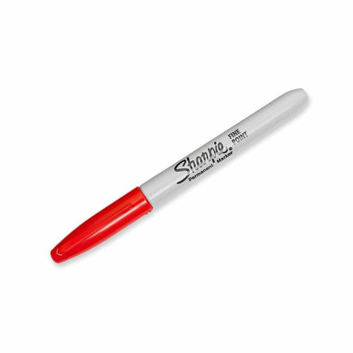 Sharpie Permanent Marker Fine Point Red Pack of 12