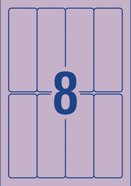 Avery Lavender Purple Coloured Labels 94 x 32mm Pack 80