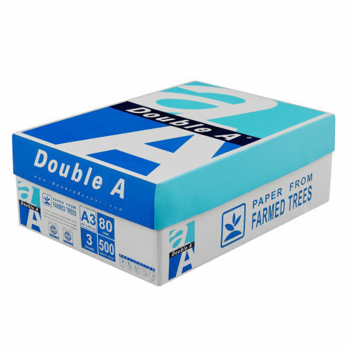 Double A A3 Copy Paper 80gsm White Carton of 3 Reams 1500 Sheets