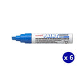 Uni Paint Permanent Marker 8mm Bold Chisel Tip Blue Box of 6
