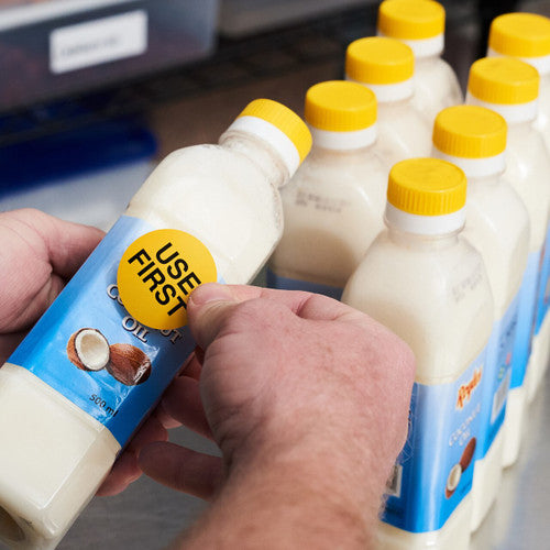Avery Use First Stock Rotation Labels 40mm Round, 500 Per Roll