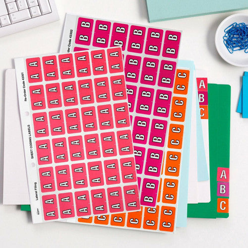 Avery Alphabetical J Side Tab Colour Coding Label 25 x 38mm Mauve 180 Pack