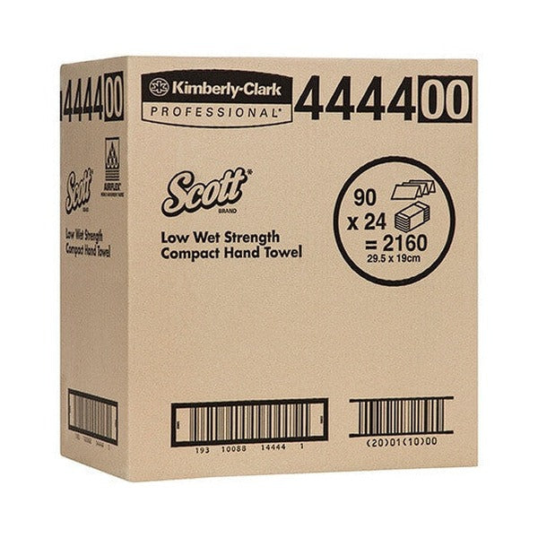 Scott Low Wet Strength Compact Hand Towel White 90 Sheets Pack of 24