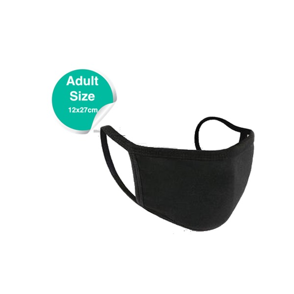 Week Pack of Fabric Soft Cotton Earloop Black Reusable Personnel Protective Face Mask (7 Masks)