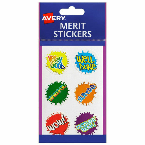 Avery Merit Stickers Paint Splats 30mm Diameter 96 Pack