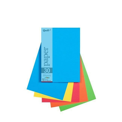 Quill Coloured Paper 80gsm A5 Bright Assorted Pack of 250