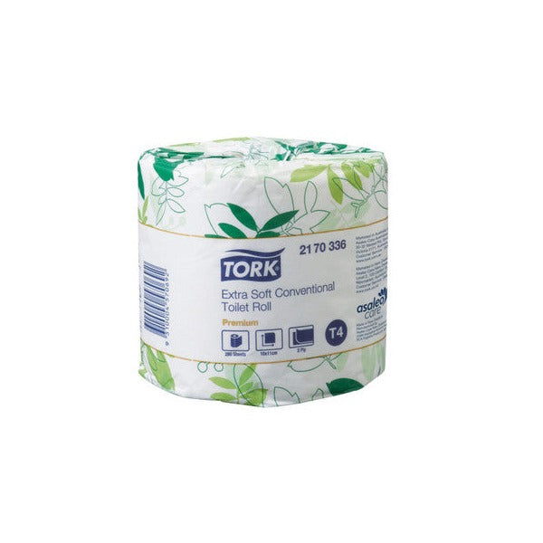 Tork Extra Soft Conventional Toilet Roll 2 Ply Premium T4 White Carton of 48 Rolls
