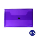 Foldermate Document Wallet Pop Gear PP FC Hook and Loop Closure Purple Pack 20