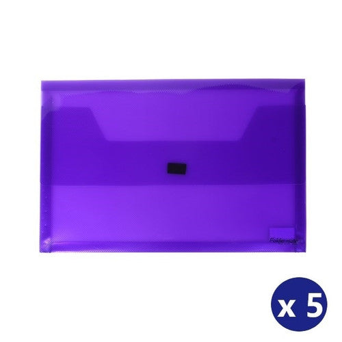 Foldermate Document Wallet Pop Gear PP FC Hook and Loop Closure Purple Pack 20