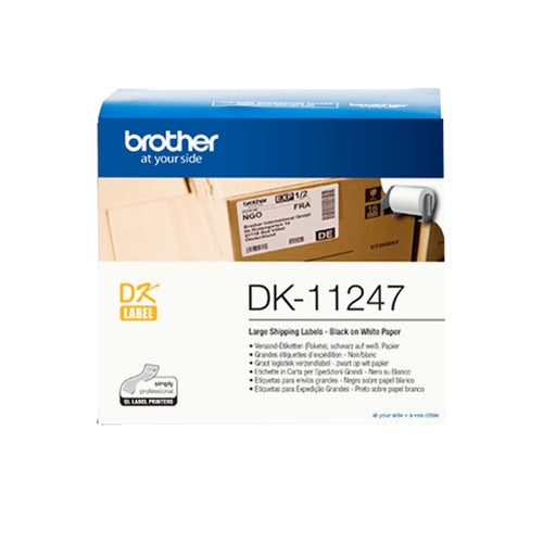 Brother DK-11247 103mm x 164mm Black on White Large Shipping Label Roll