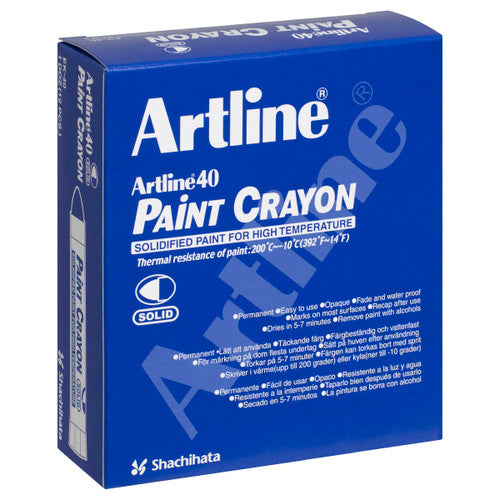 Artline 40 Permanent Paint Crayon Marker Bullet Blue Box 12
