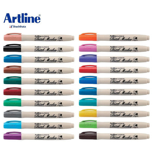 Artline Supreme Brush Marker Red Box of 12