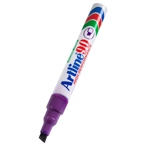 Artline 90 Permanent Marker 5mm Chisel Nib Purple Box of 12