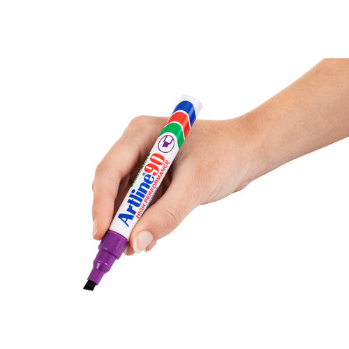 Artline 90 Permanent Marker 5mm Chisel Nib Purple Box of 12