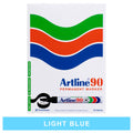 Artline 90 Permanent Marker 5mm Chisel Nib Light Blue Box of 12