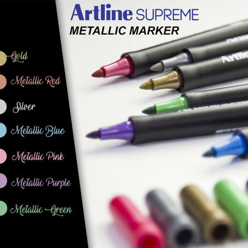 Artline Supreme Metallic Marker Silver Box of 12