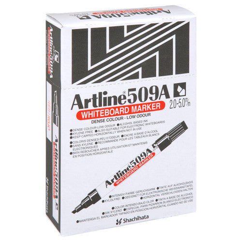 Artline 509A Whiteboard Marker 5mm Chisel Red Box of 12