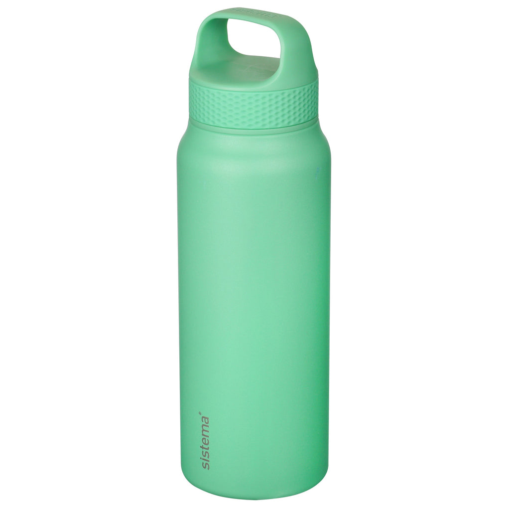 Sistema Stainless Steel Insulated Drink Bottle with Carry Handle 650ml Assorted
