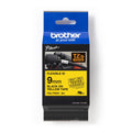 Brother TZe-FX621 Flexible ID Label Tape 9mm Black on Yellow