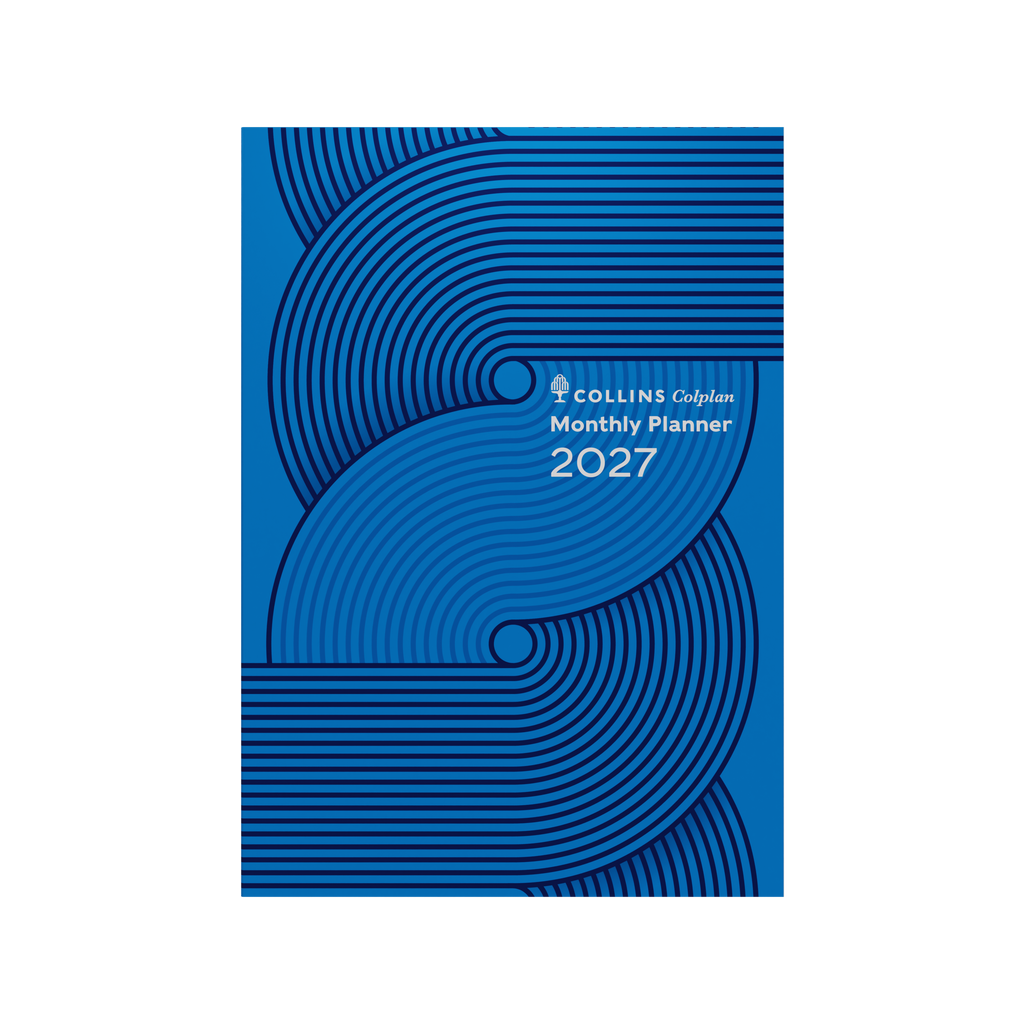 Collins Colplan Planner Diary 2027 A4 Month to View Geo Blue