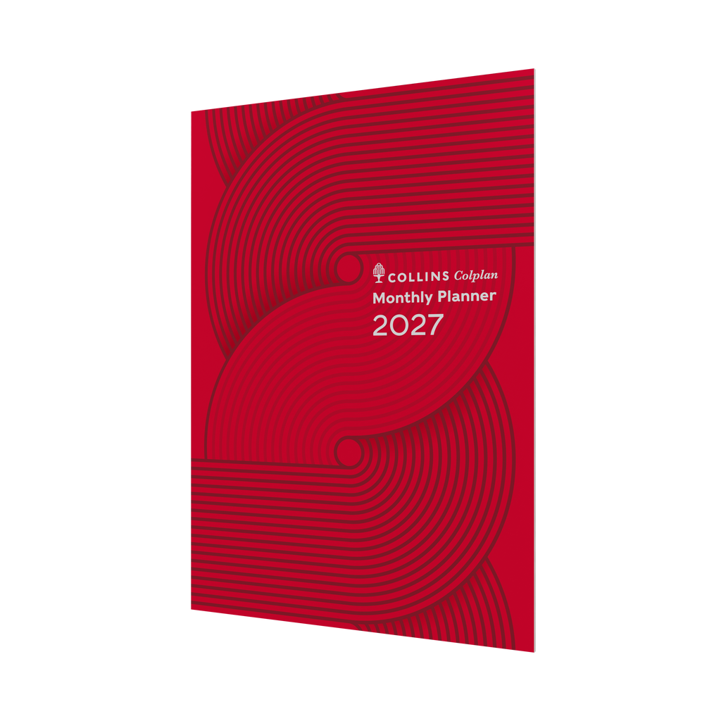 Collins Colplan Planner Diary 2027 A4 Month to View Geo Red