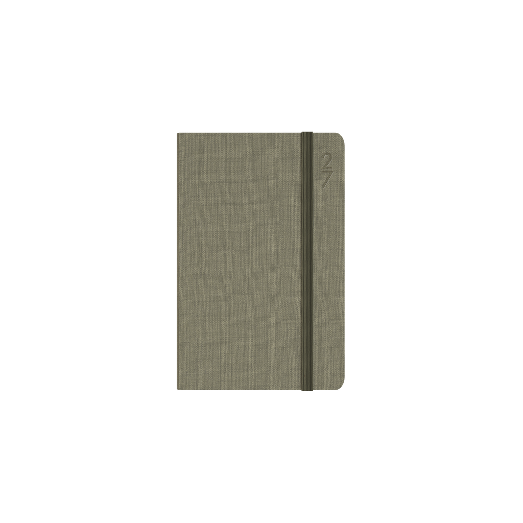 Collins Debden Designer 2027 85x132mm Week to View Green angled view