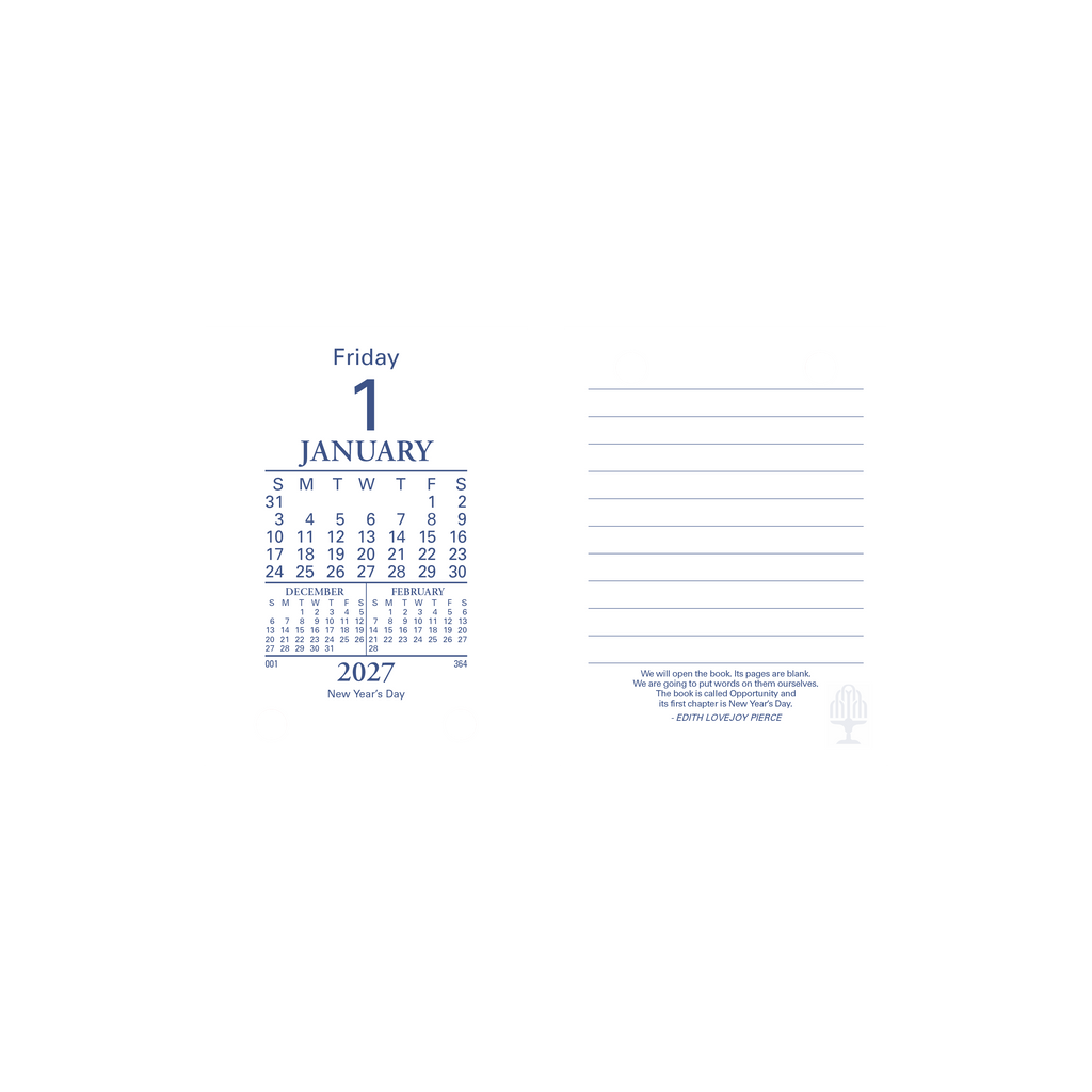 Collins 2027 Desk Calendar Refill 76 x 102mm Day to Page (Top Punch)