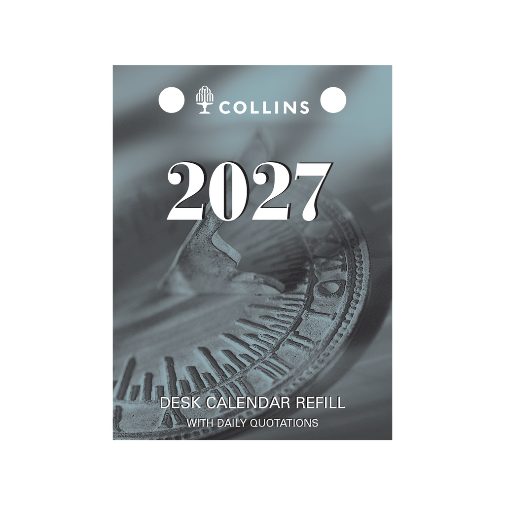 Collins 2027 Desk Calendar Refill 76 x 102mm Day to Page (Top Punch)