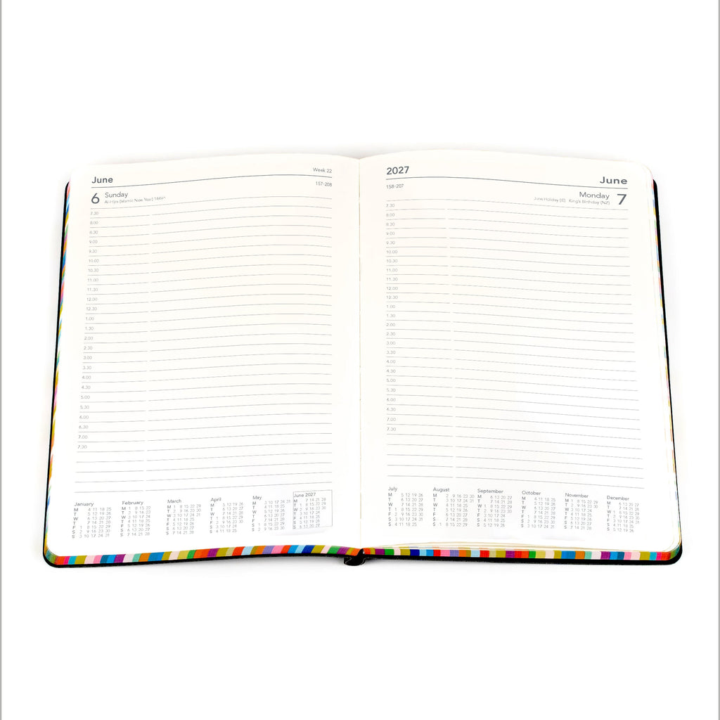 Collins Edge Rainbow 2027 A5 Day to Page Charcoal
