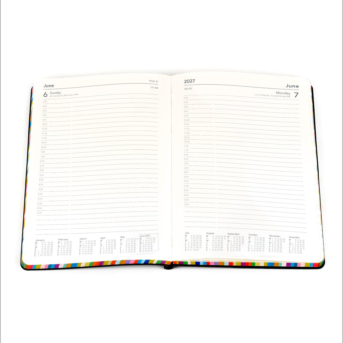Collins Edge Rainbow 2027 A5 Day to Page Charcoal