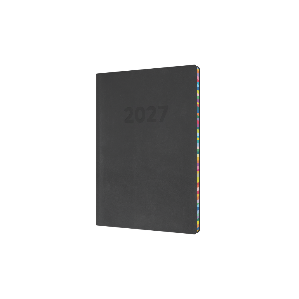 Collins Edge Rainbow 2027 A5 Week to View Charcoal