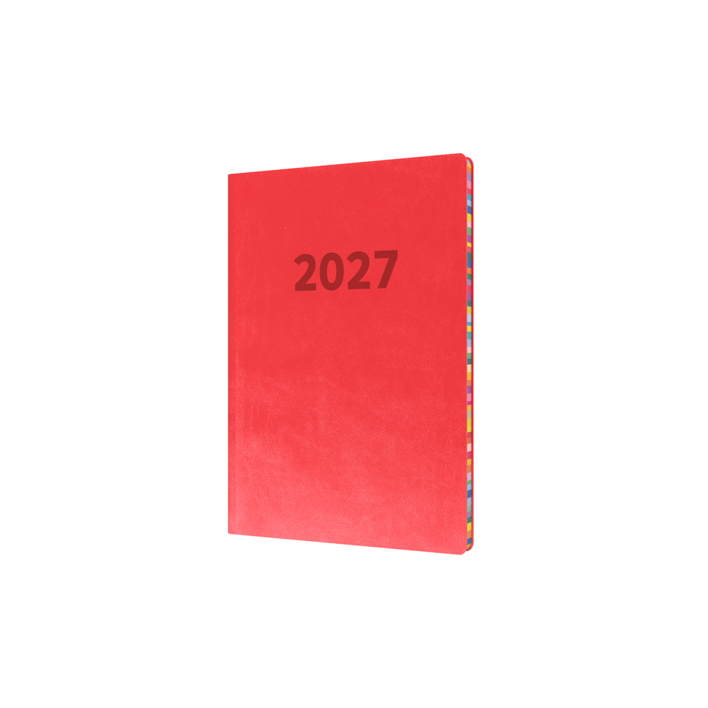 Collins Edge Rainbow 2027 A5 Week to View Red