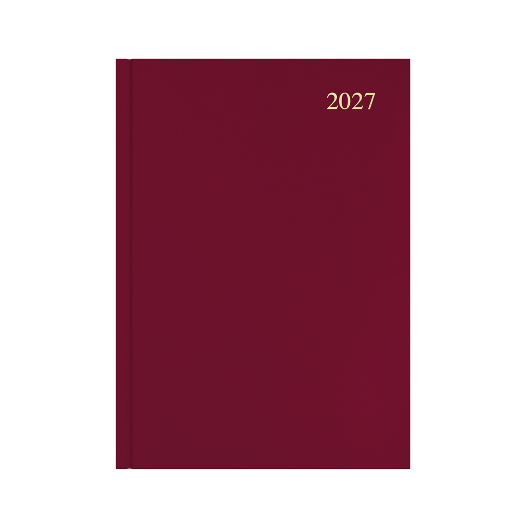 Collins Essential Diary 2027 A4 Day to a Page Maroon