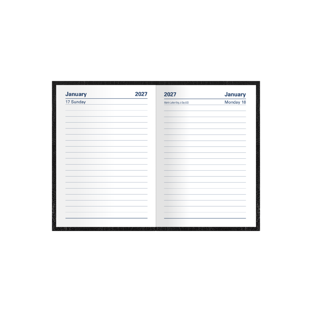 Collins Kyoto 2027 A7 Day to Page Diary Black