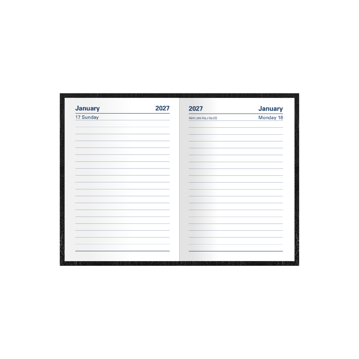 Collins Kyoto 2027 A7 Day to Page Diary Black