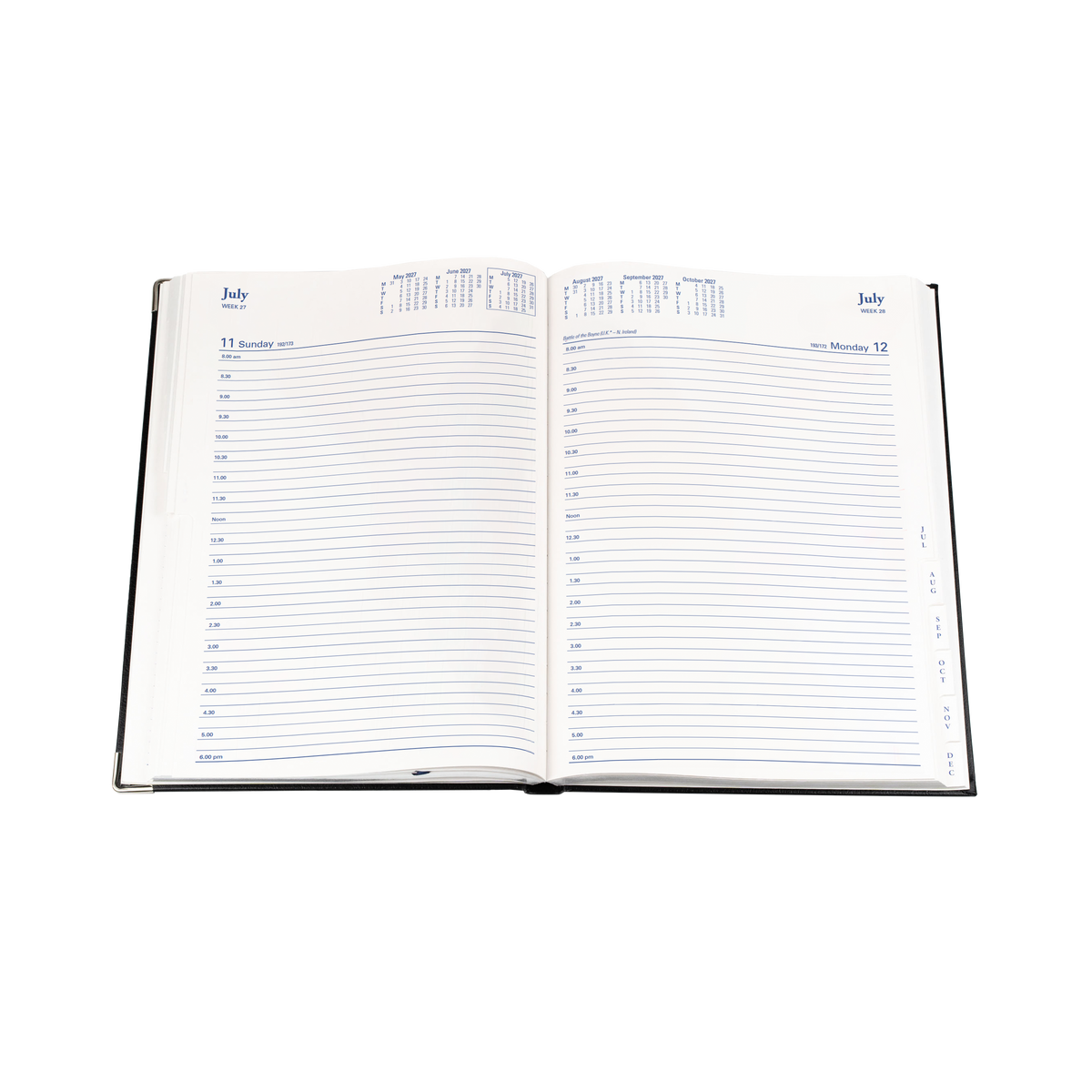 Collins Management 2027 A4 Bonded Leather Day to Page Black