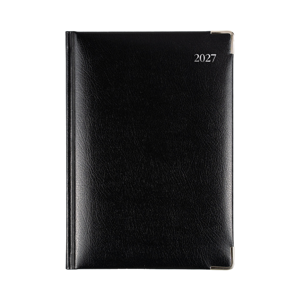 Collins Management 2027 A5 Bonded Leather Day to Page Black