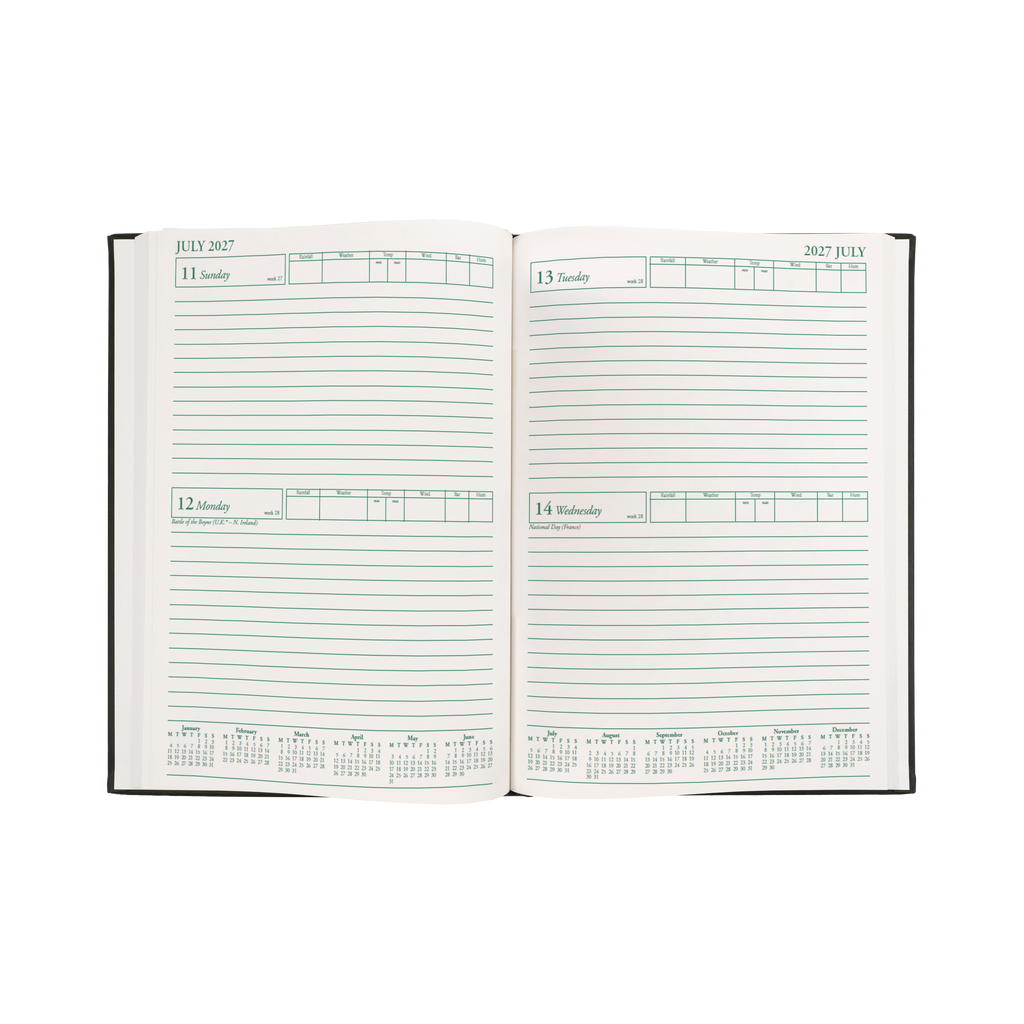 Collins Rural Management 2027 A4 2 Days to a Page Green