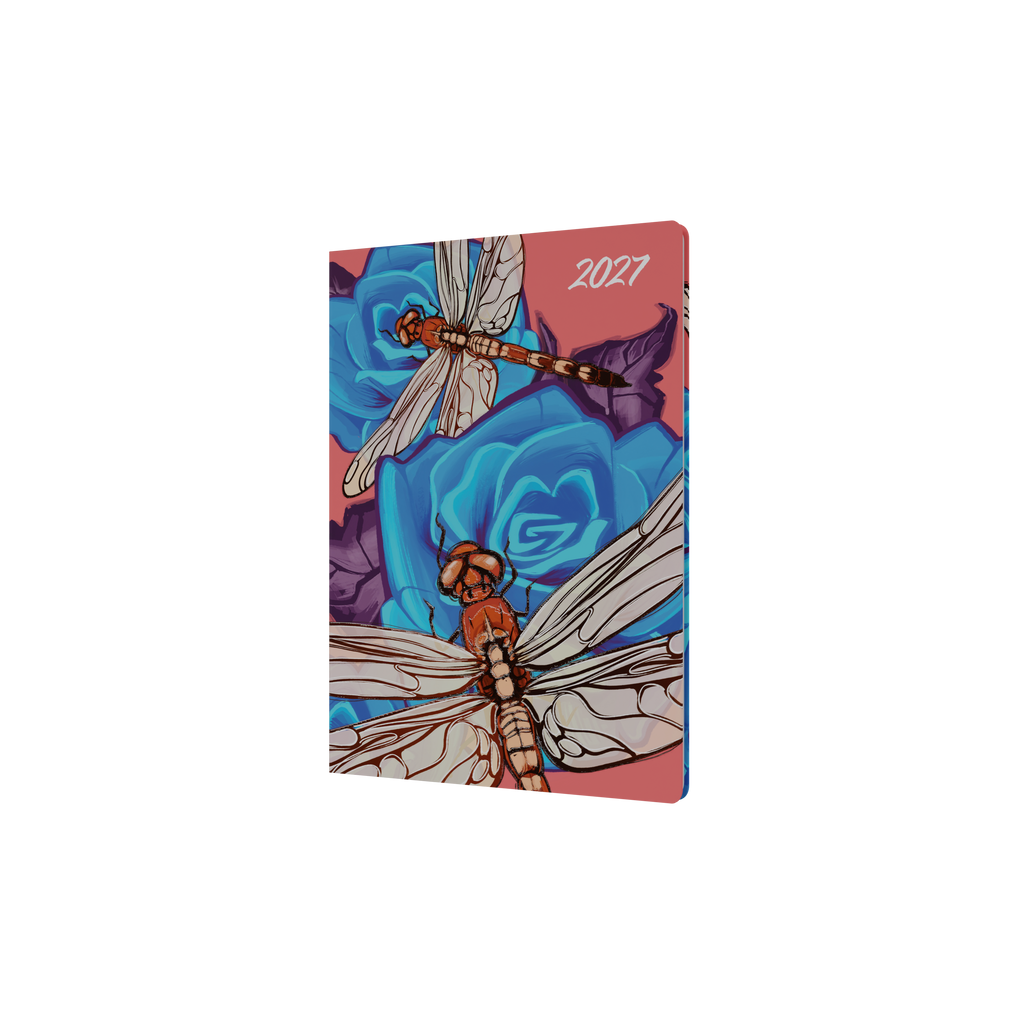 Collins The Roses 2027 A5 Week to View Recycled Diary - Dragonfly