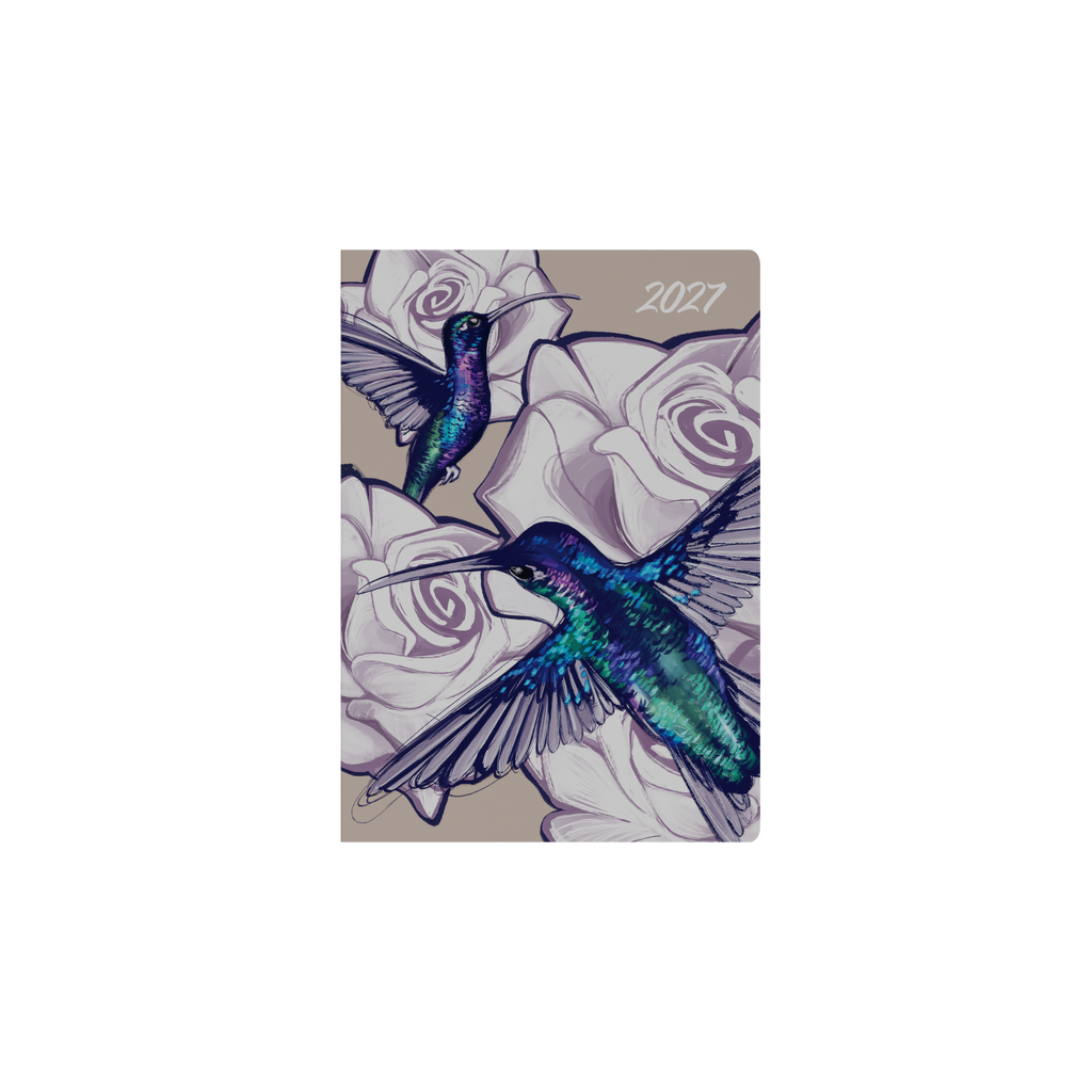 Collins The Roses 2027 A5 Week to View Recycled Diary - Hummingbird