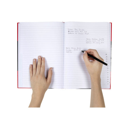 Cumberland Red and Black Notebook Gloss Cover A4 100 Leaf Indexed Box of 3