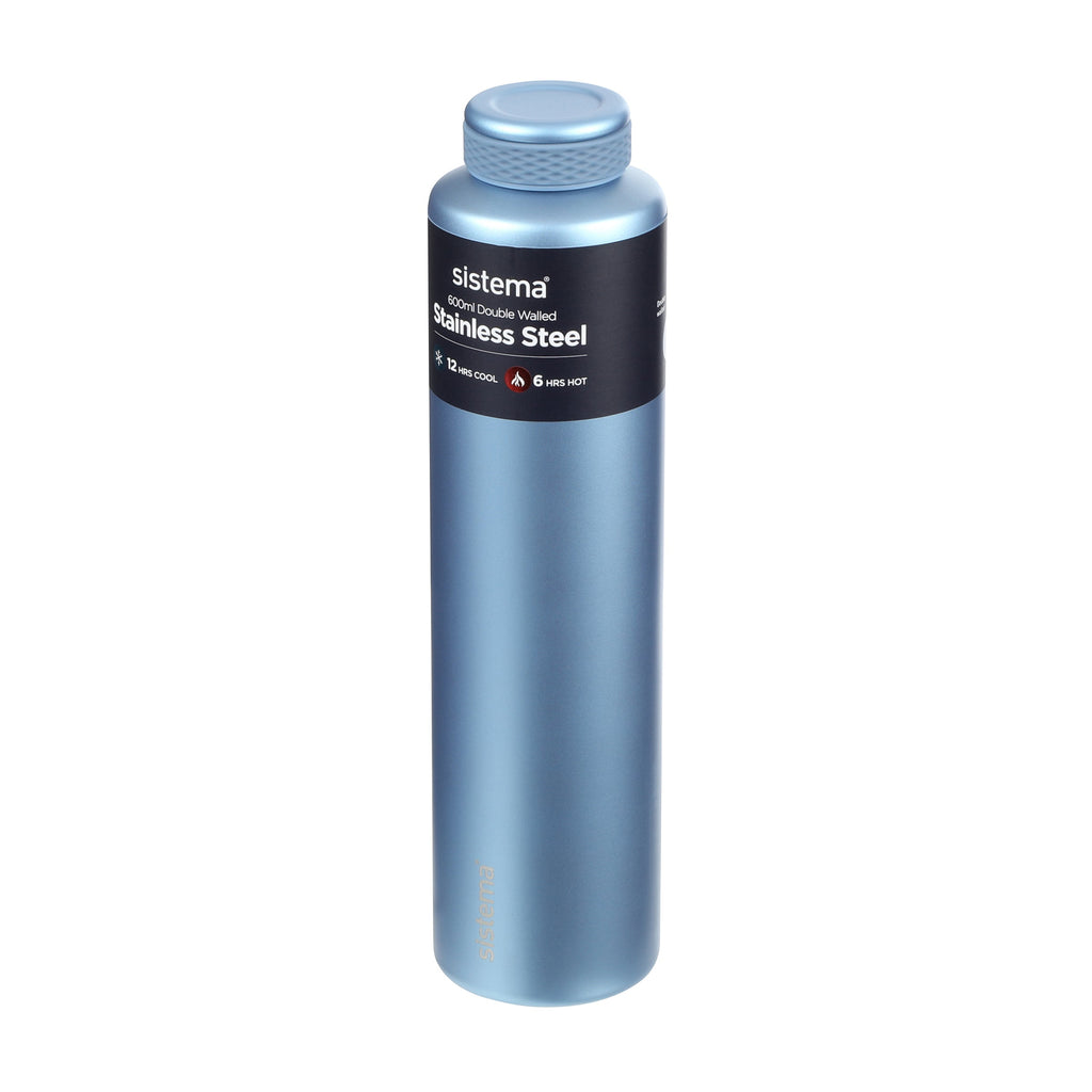 Sistema Stainless Steel Insulated Drink Bottle 600ml Assorted