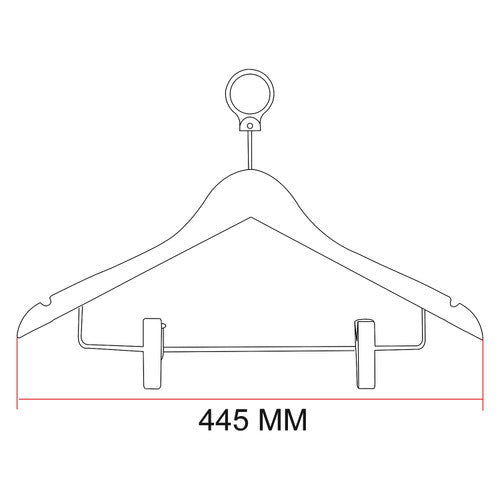 Dolphy Security Wooden Cloth Hanger with Clips Natural Pack of 50