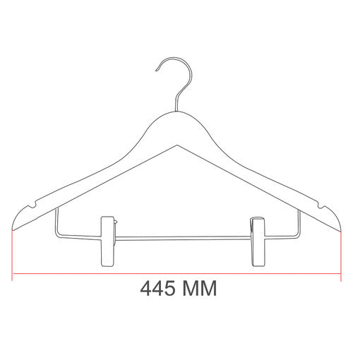 Dolphy Standard Hook Hanger with Clips Brown Pack of 50
