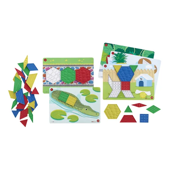 Sensory Pattern Blocks Set of 40 with Activity Cards