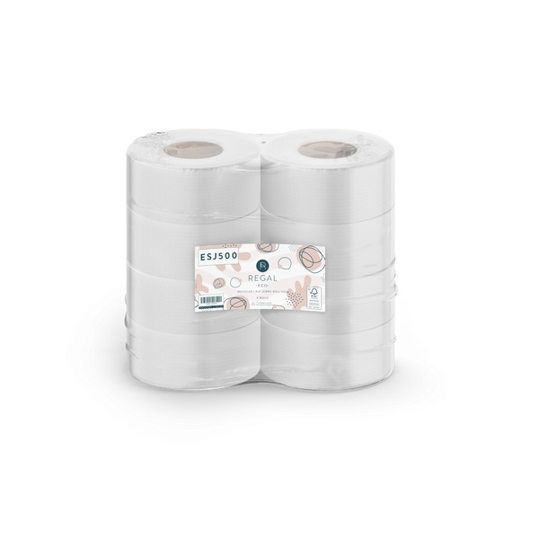 Regal Eco Recycled 1 Ply Jumbo Roll 500m Pack of 8