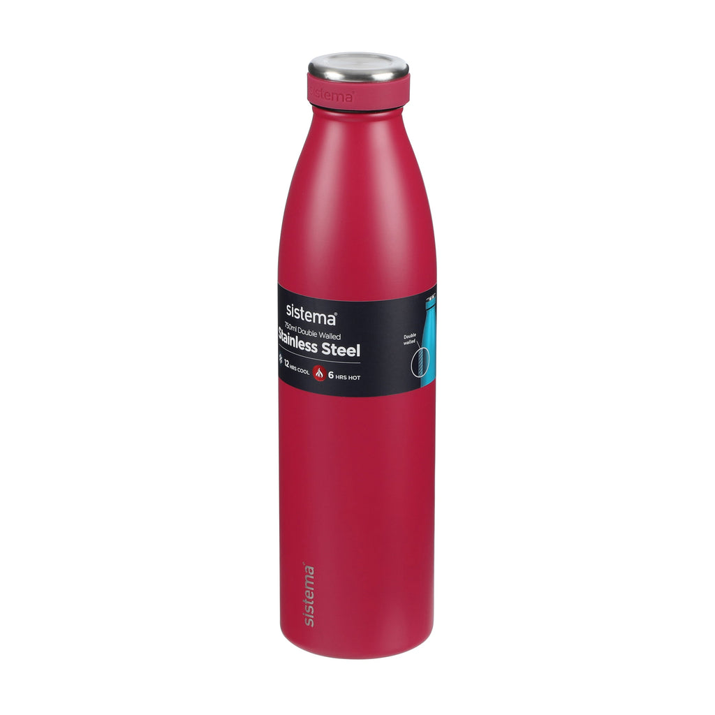 Sistema Stainless Steel Insulated Drink Bottle 750ml Assorted