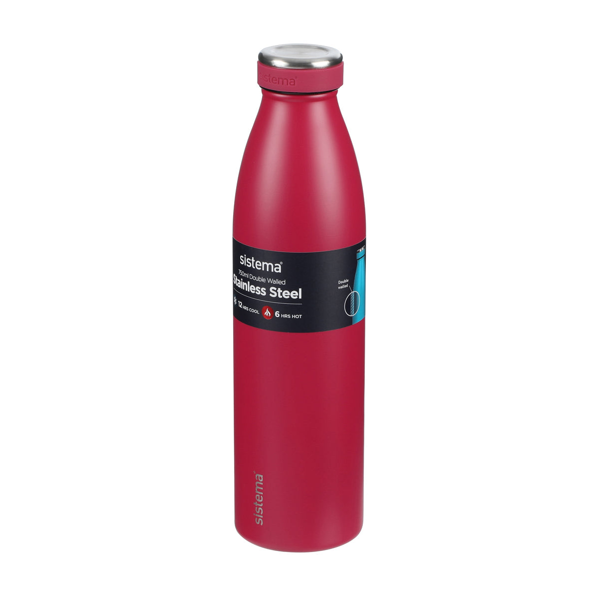 Sistema Stainless Steel Insulated Drink Bottle 750ml Assorted