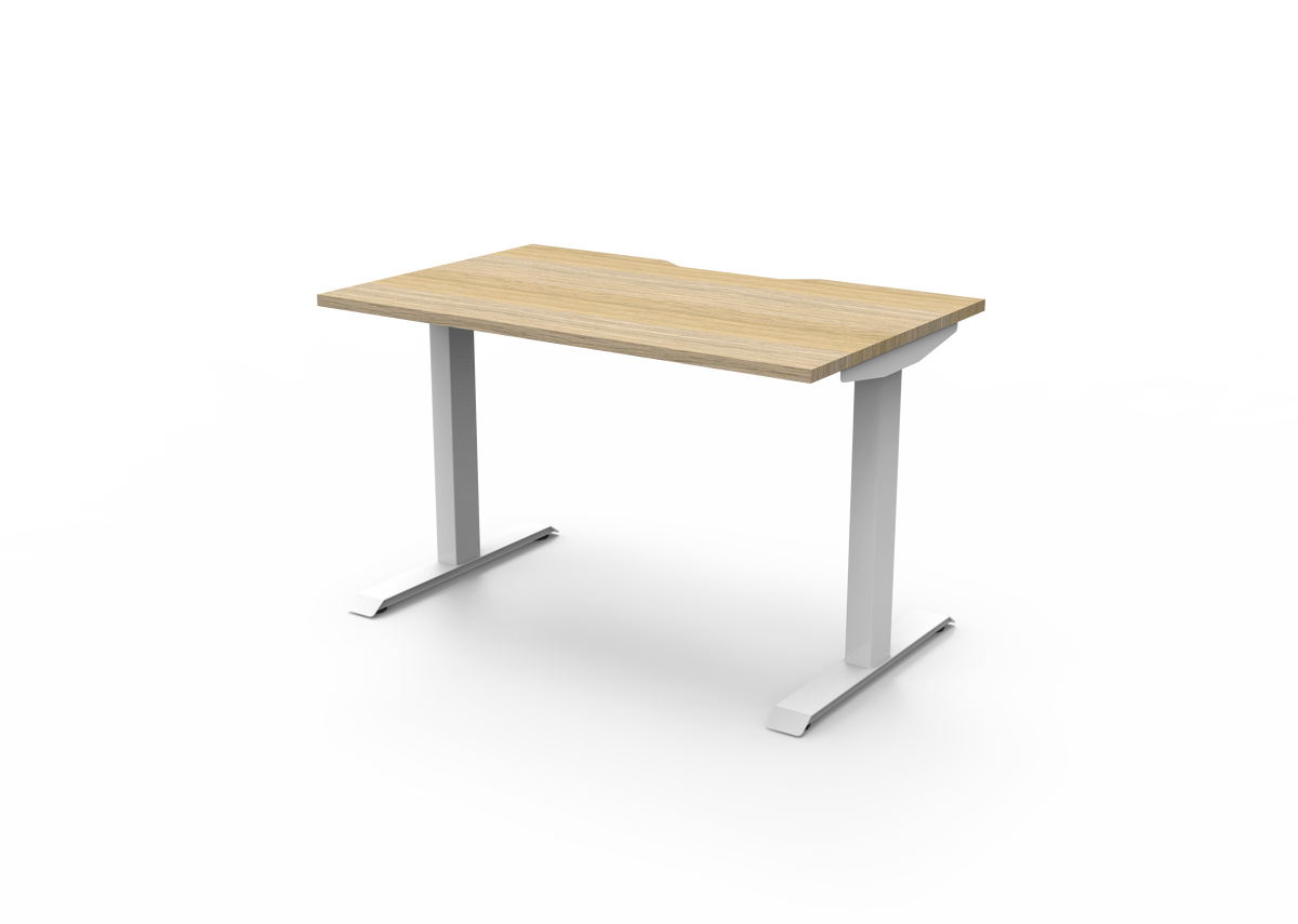 Rapidline Boost Static Single Sided Workstation 1200 x 750mm Natural Oak / White Satin