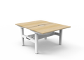 Rapidline Boost Static Back to Back Workstation 1200 x 750mm with Cable Tray Natural Oak / White Satin